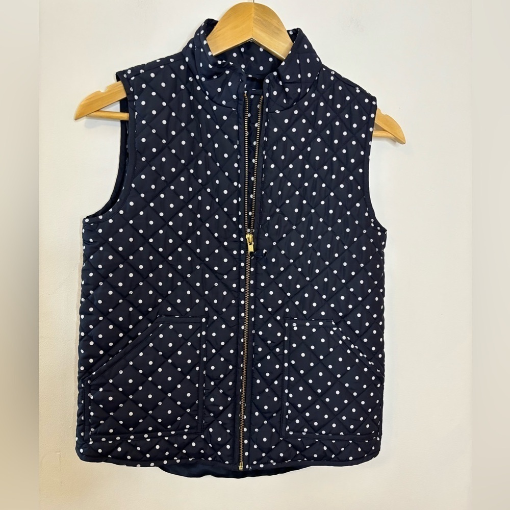 J. Crew Crewcuts Girls Size 12 Navy Polka Dot Vest